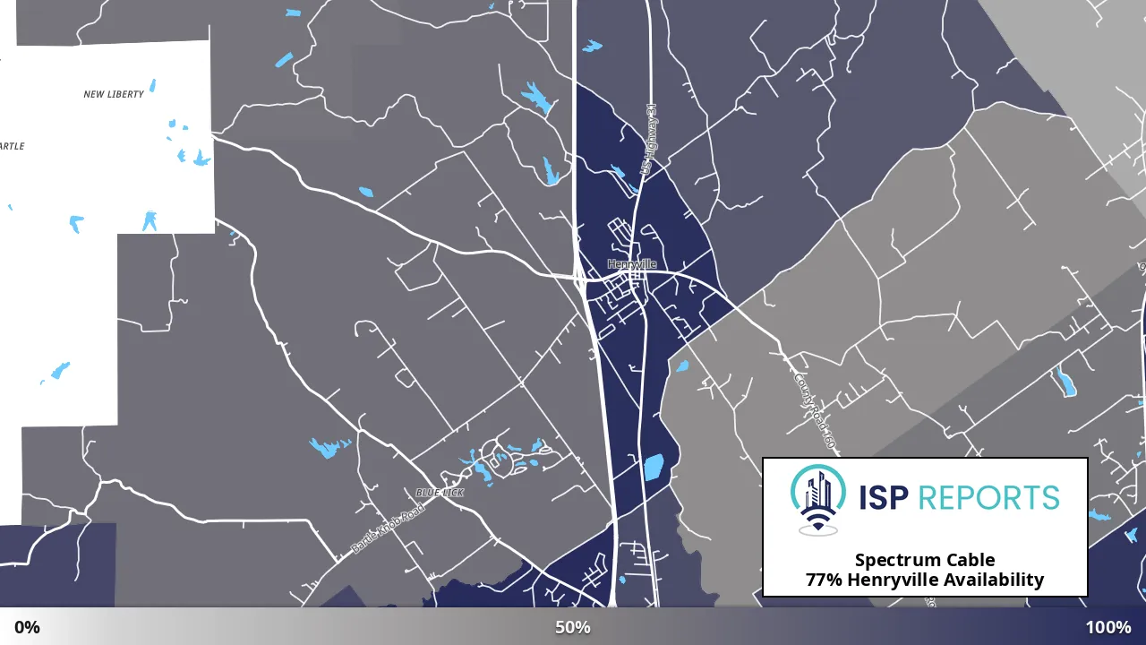 Henryville, IN map of internet availability