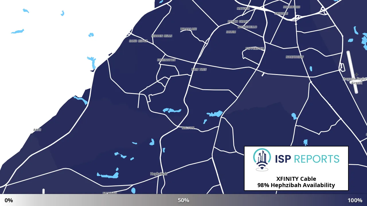 Hephzibah, GA map of internet availability