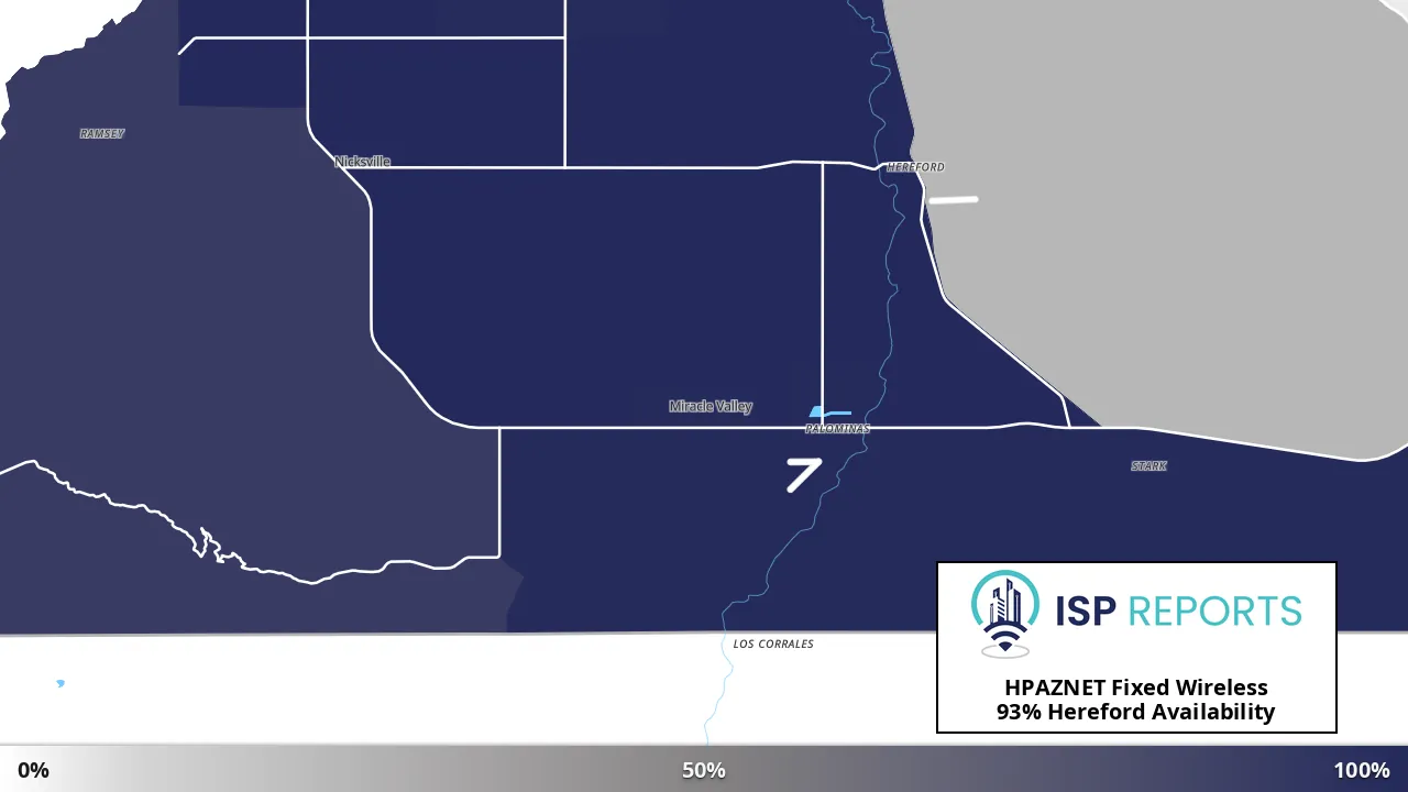 Hereford, AZ map of internet availability