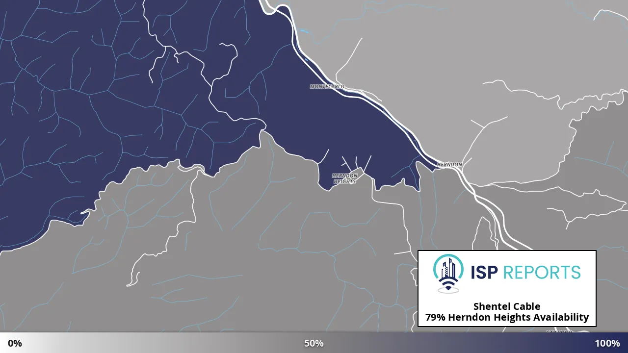 Herndon Heights, WV map of internet availability