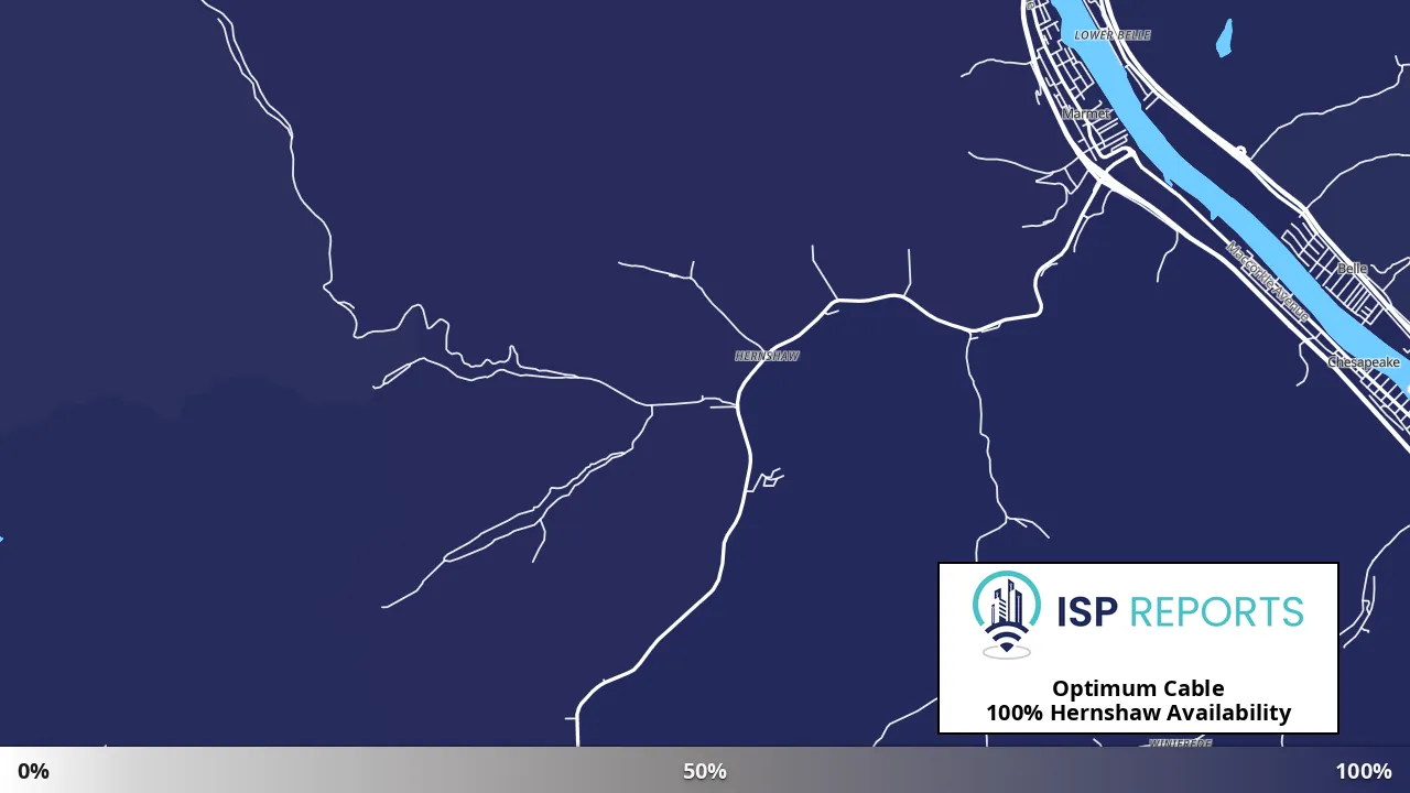 Hernshaw, WV map of internet availability