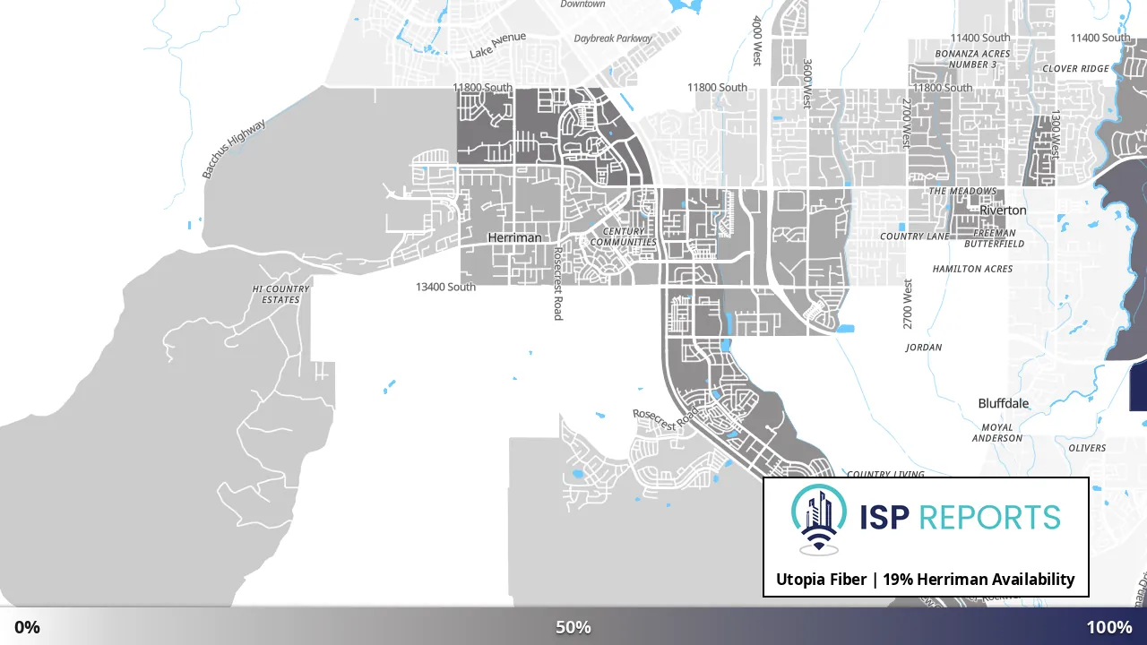 Herriman, UT map of internet availability