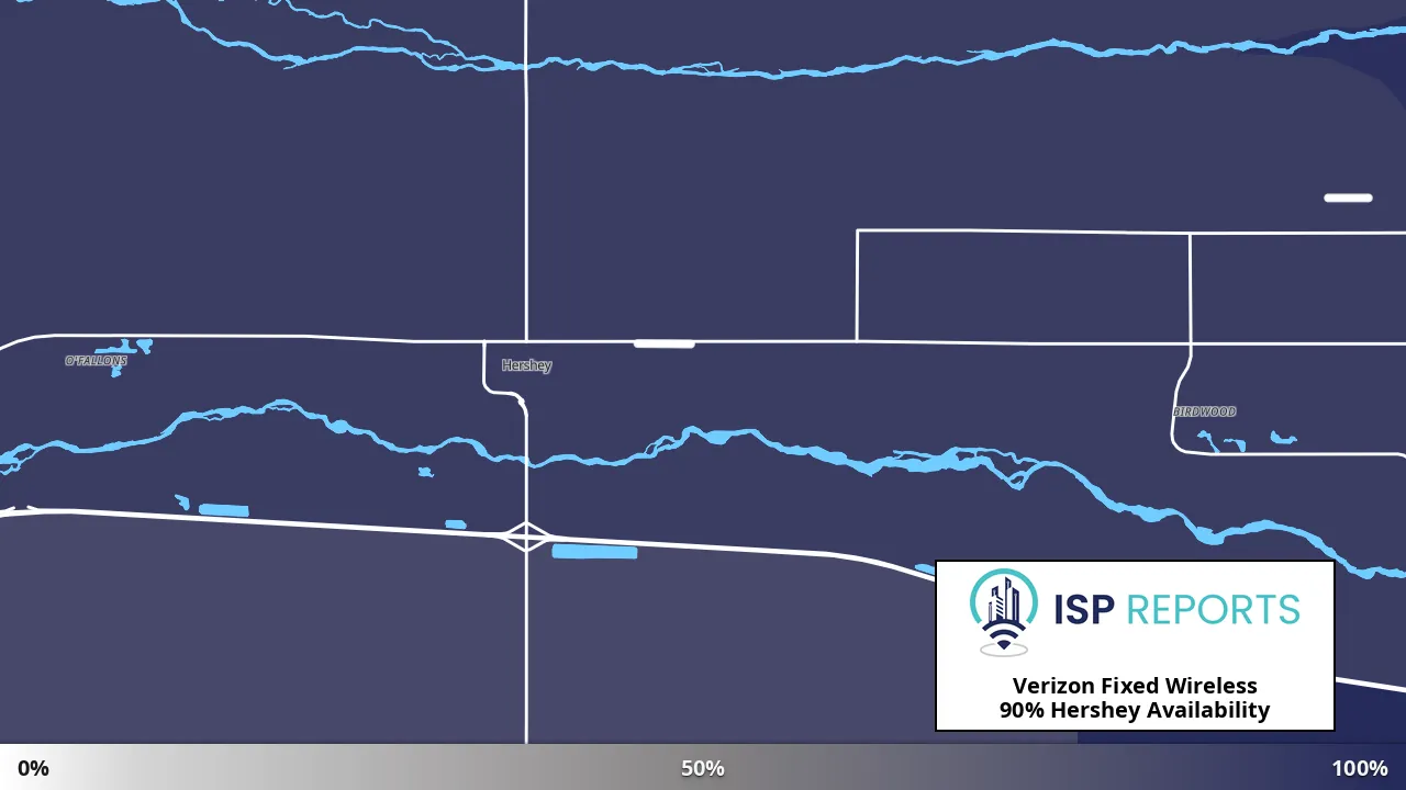 Hershey, NE map of internet availability