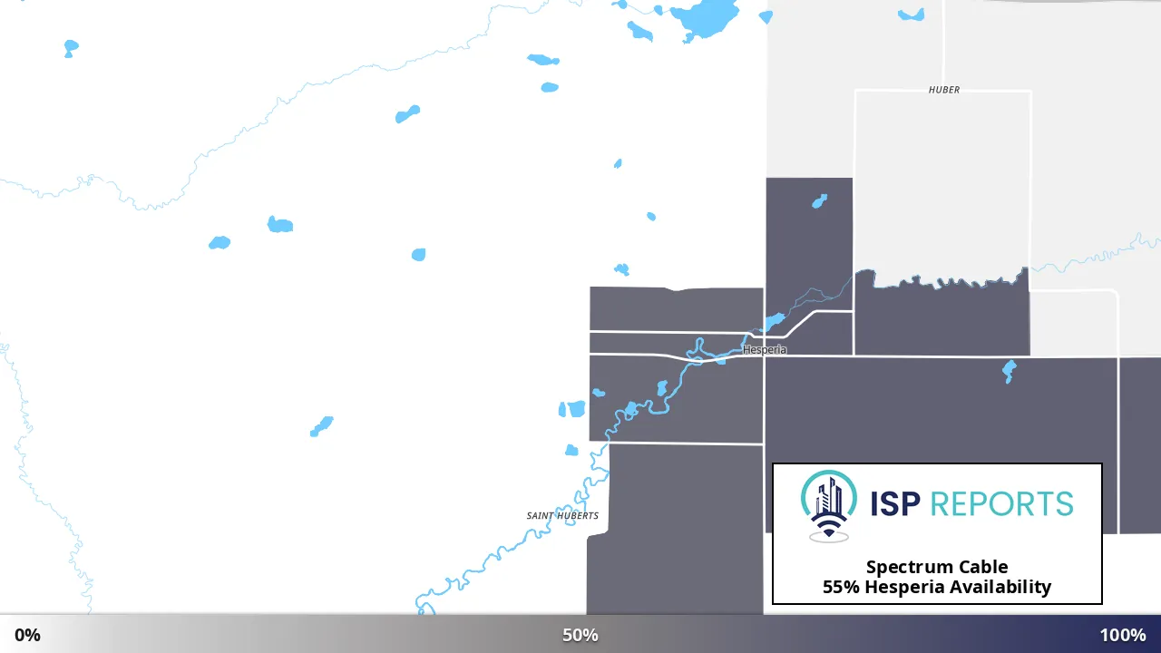 Hesperia, MI map of internet availability