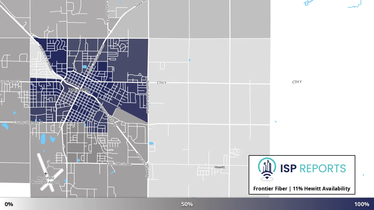 Hewitt, WI map of internet availability