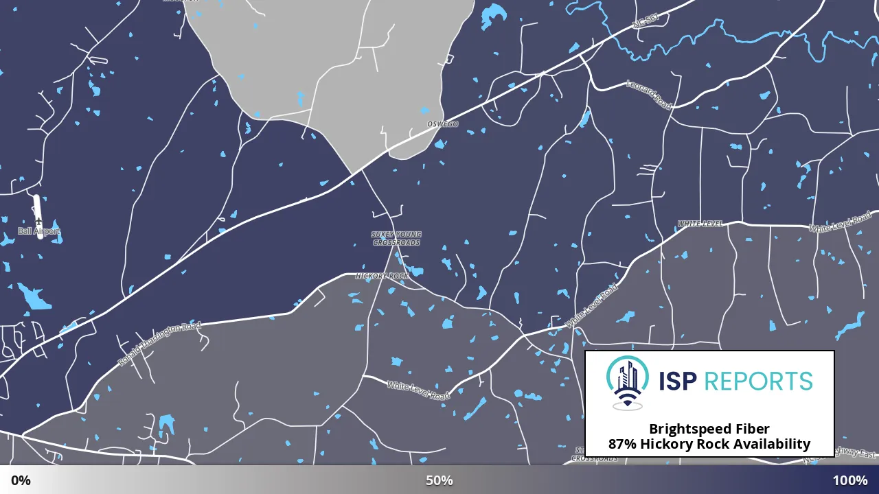 Hickory Rock, NC map of internet availability