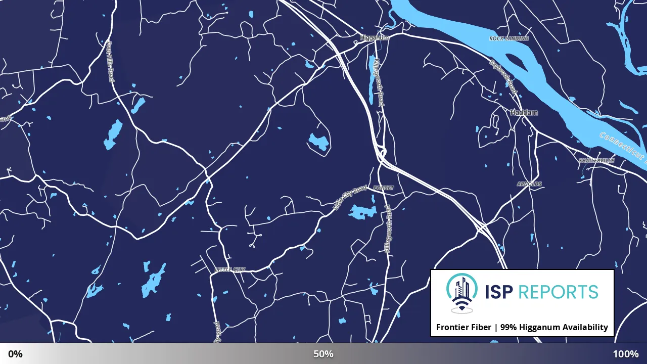 Higganum, CT map of internet availability