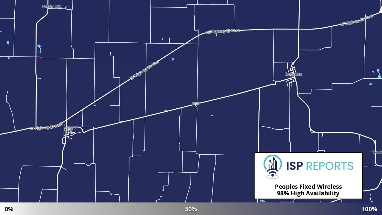 High, TX map of internet availability