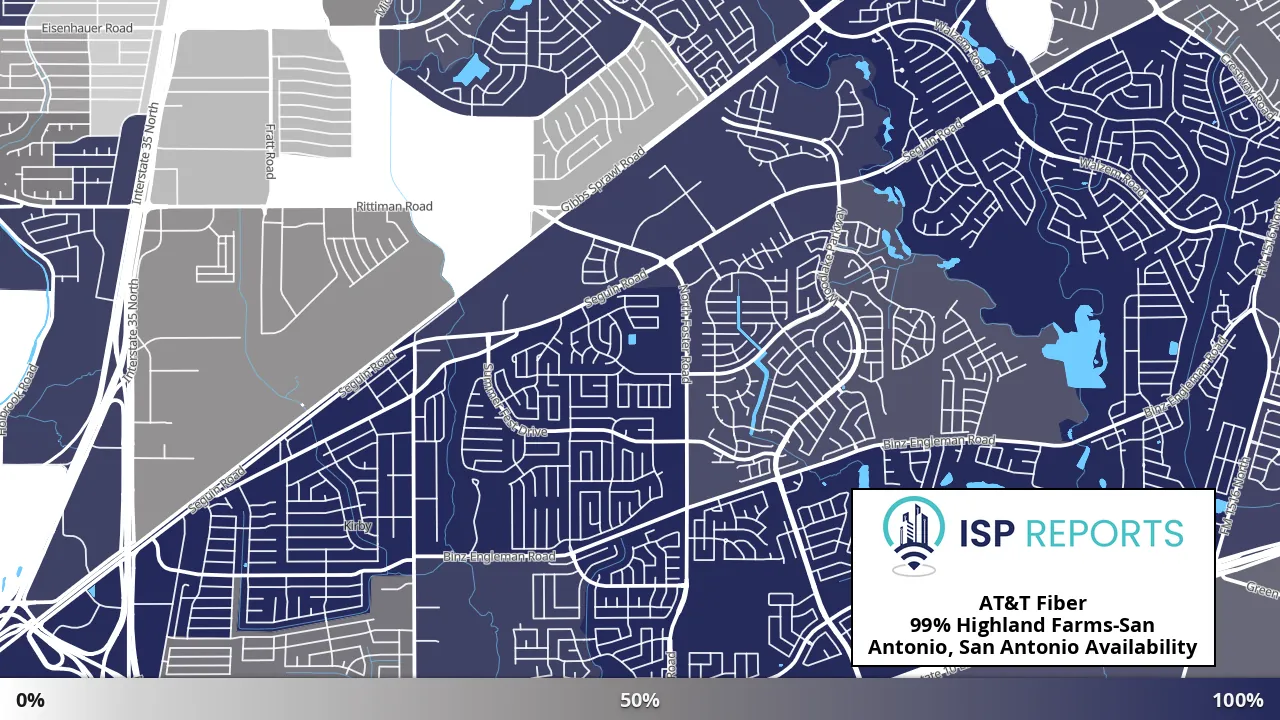 Highland Farms-San Antonio, San Antonio, TX map of internet availability