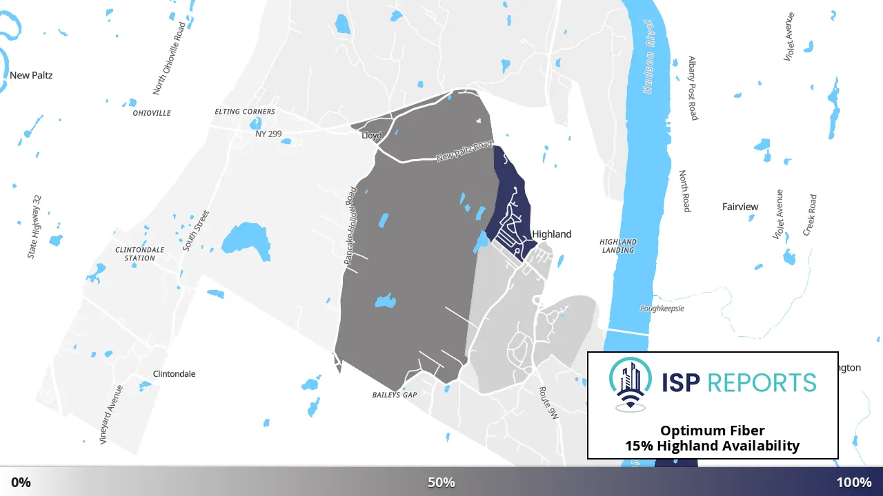 Highland, NY map of internet availability