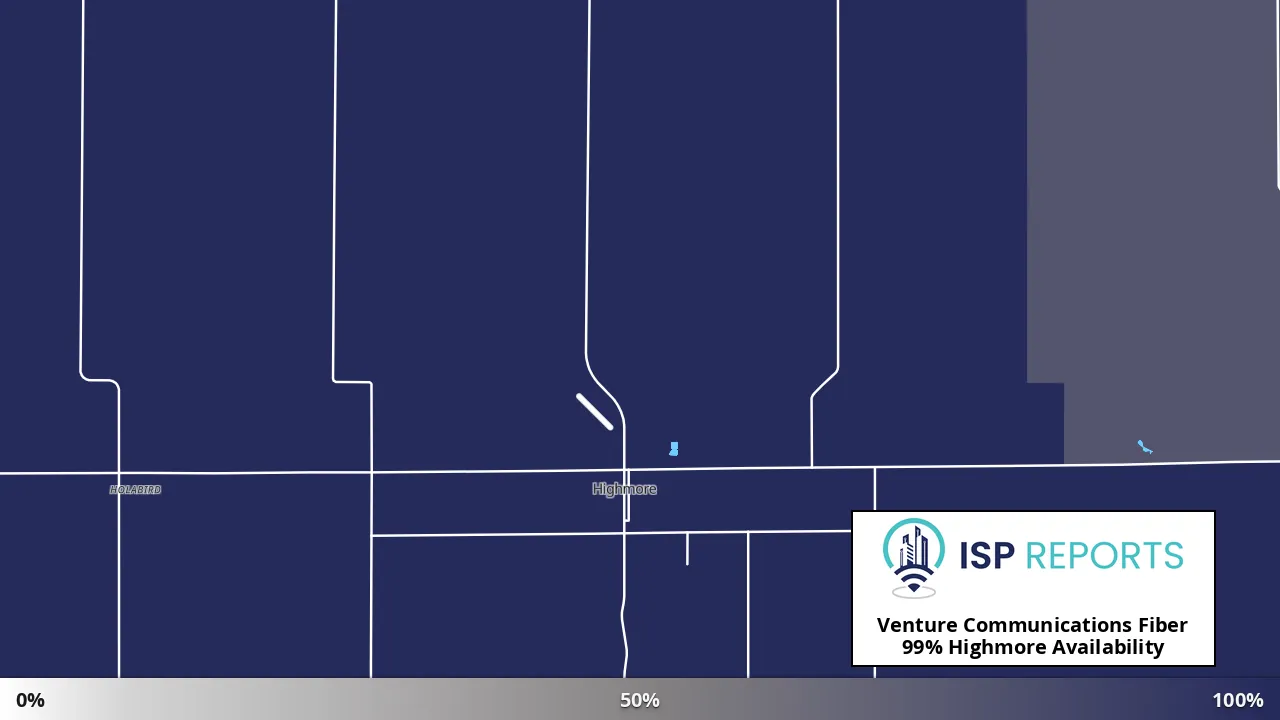 Highmore, SD map of internet availability