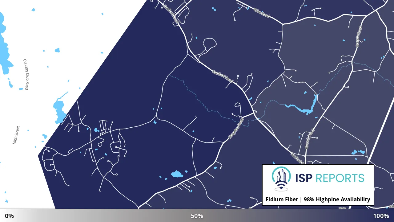 Highpine, ME map of internet availability