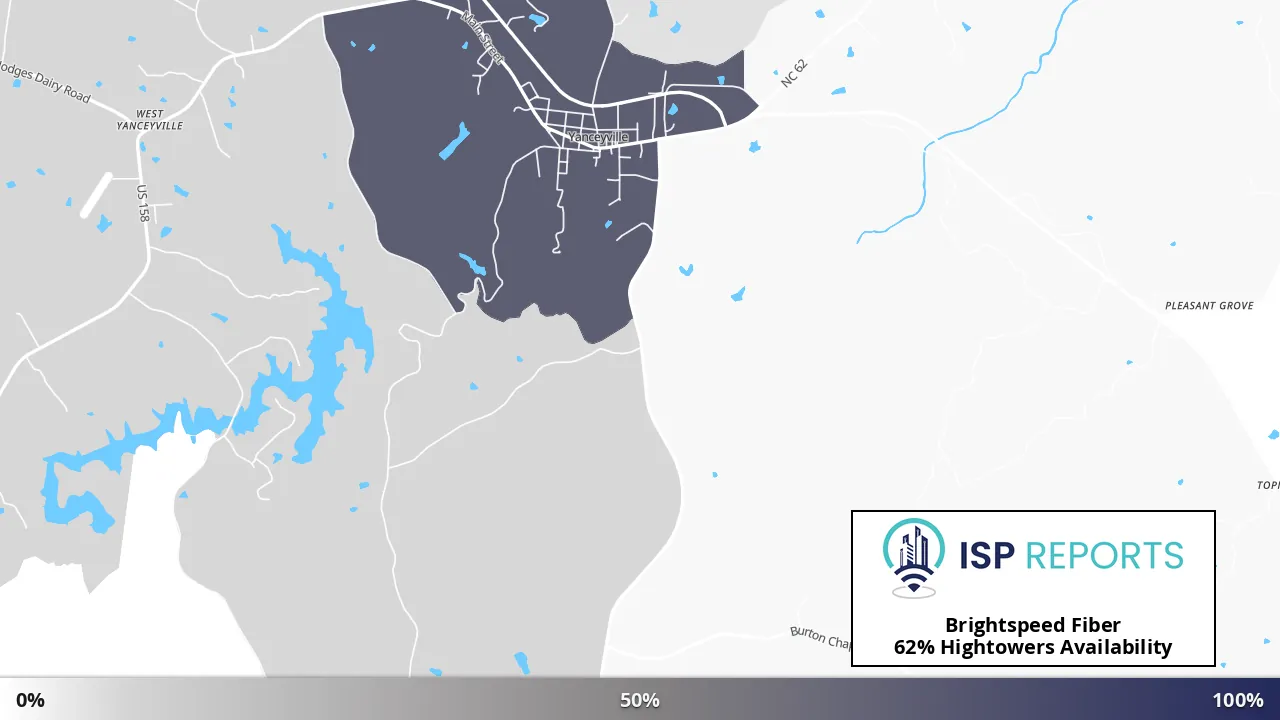 Hightowers, NC map of internet availability