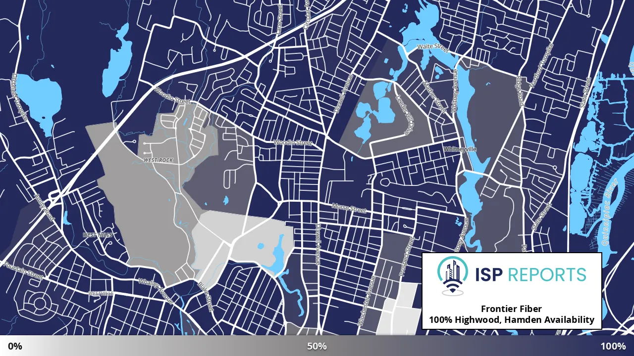 Highwood, Hamden, CT map of internet availability