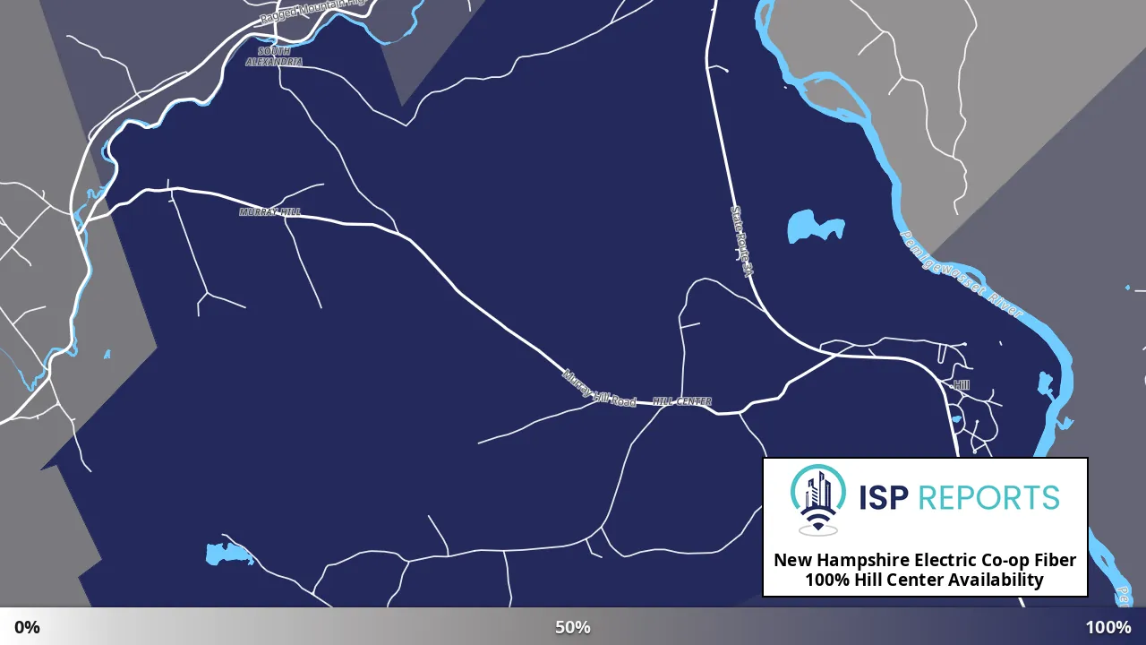 Hill Center, NH map of internet availability