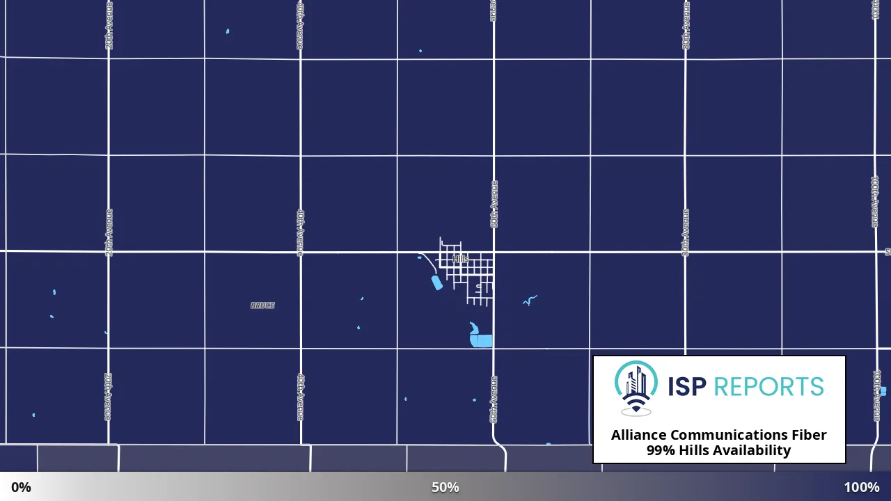 Hills, MN map of internet availability