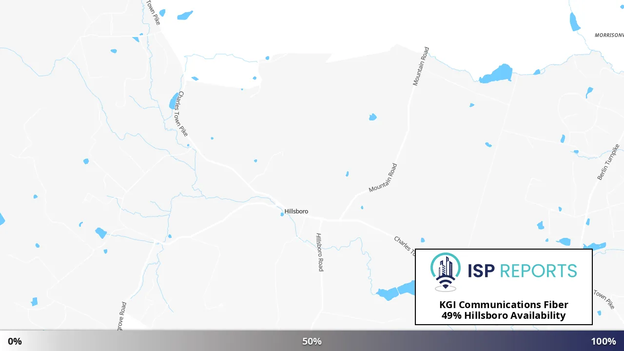 Hillsboro, VA map of internet availability