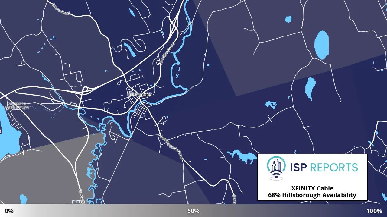 Hillsborough, NH map of internet availability