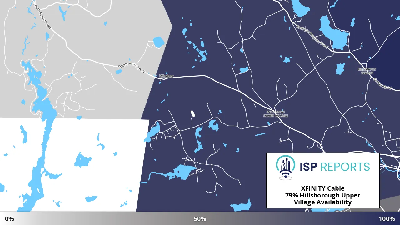 Hillsborough Upper Village, NH map of internet availability