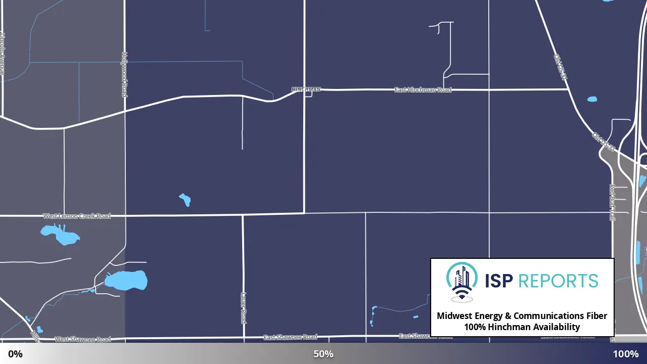 Hinchman, MI map of internet availability
