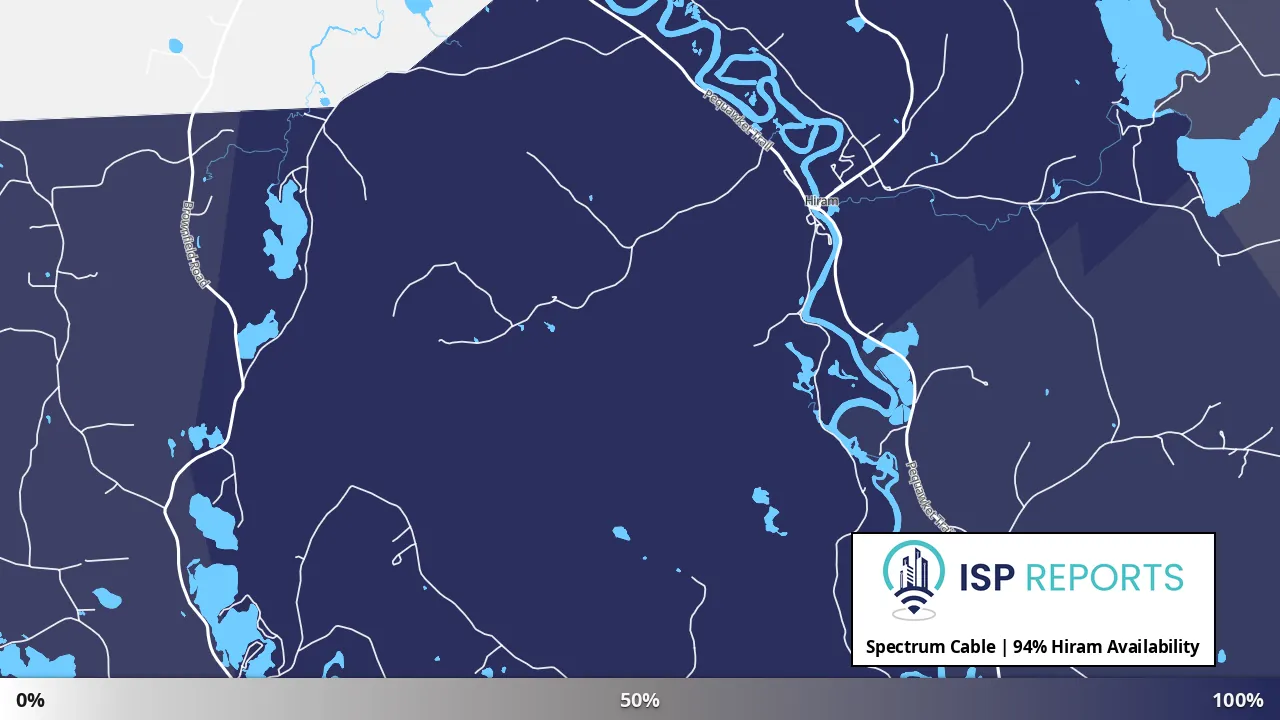Hiram, ME map of internet availability