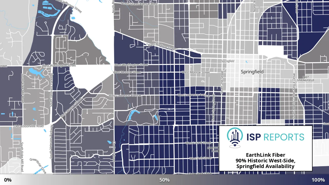 Historic West-Side, Springfield, IL map of internet availability