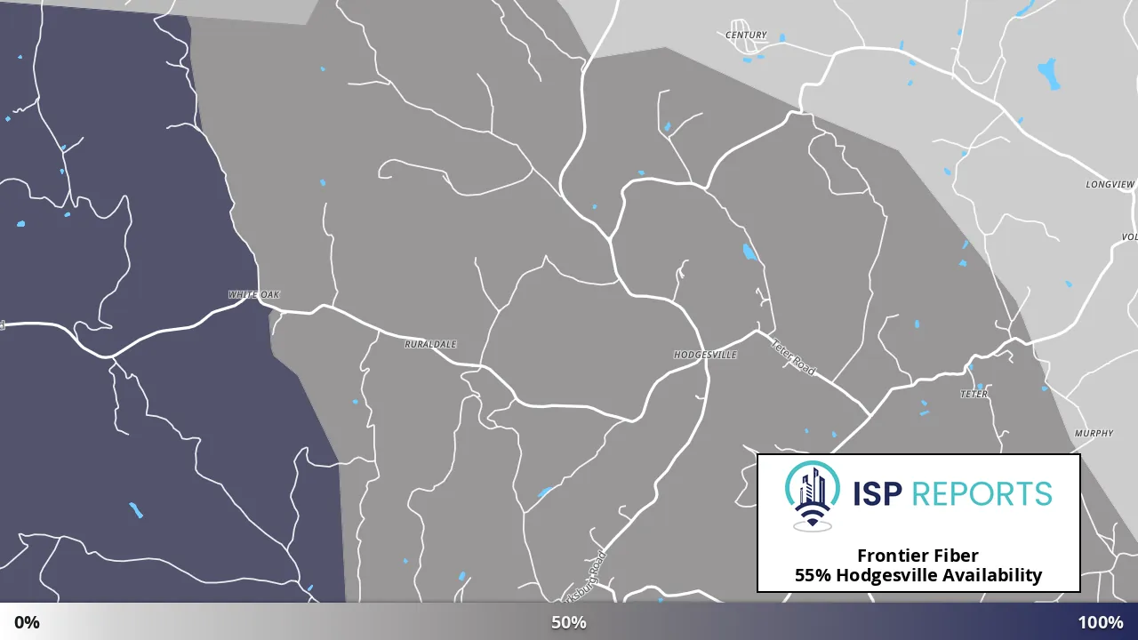 Hodgesville, WV map of internet availability
