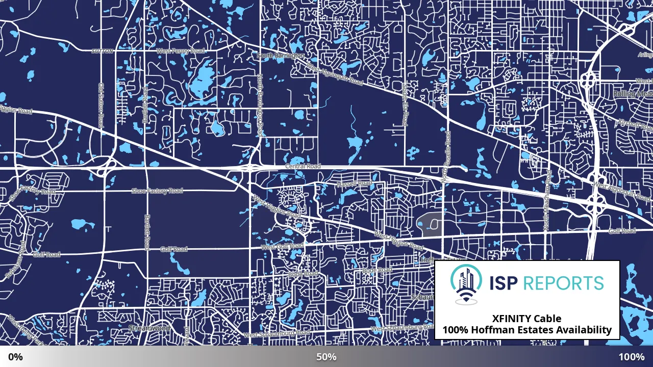 Hoffman Estates, IL map of internet availability