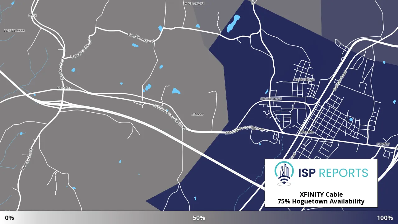 Hoguetown, PA map of internet availability