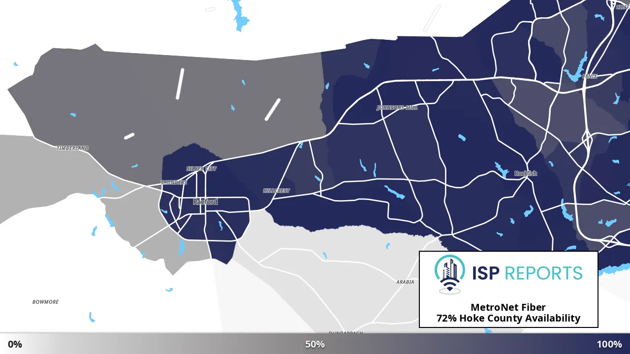 Hoke County, NC map of internet availability