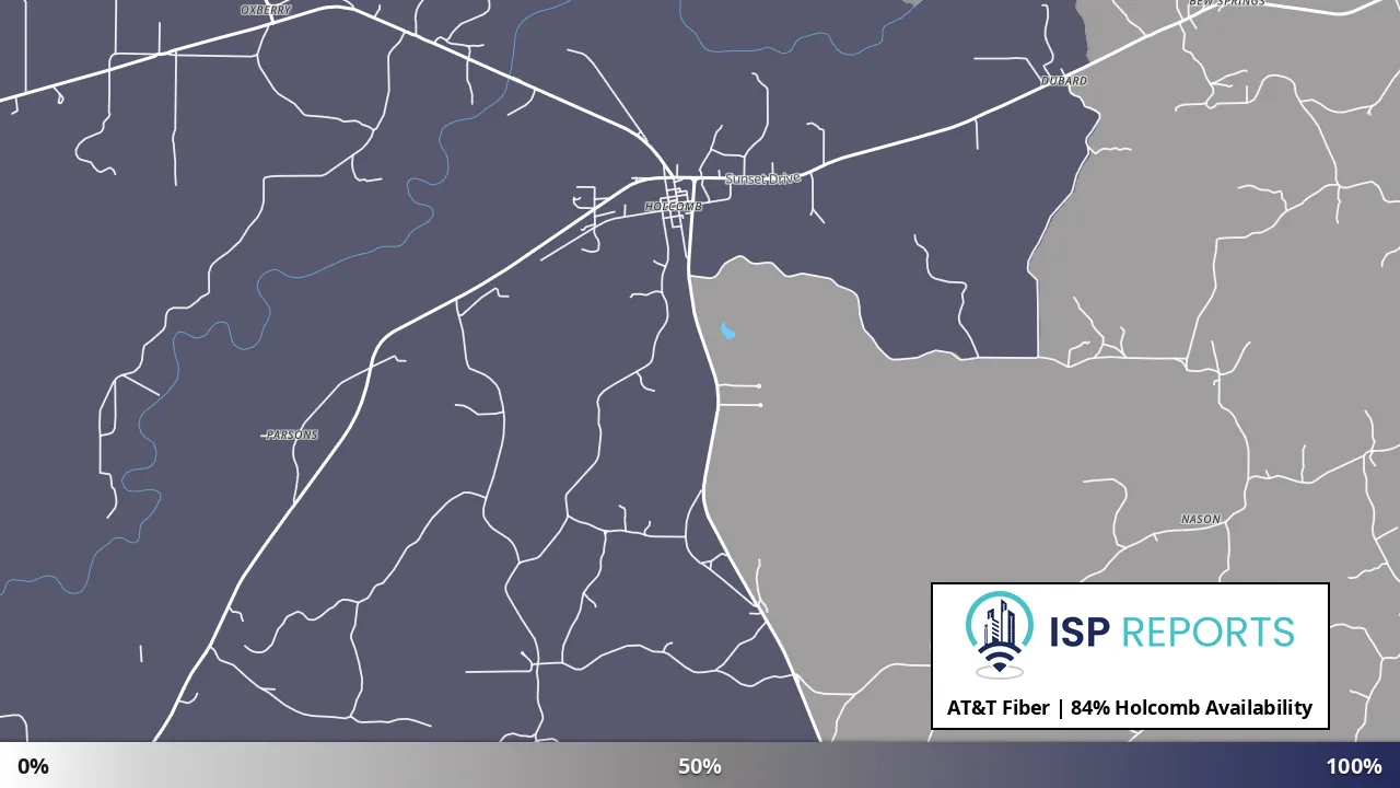 Holcomb, MS map of internet availability