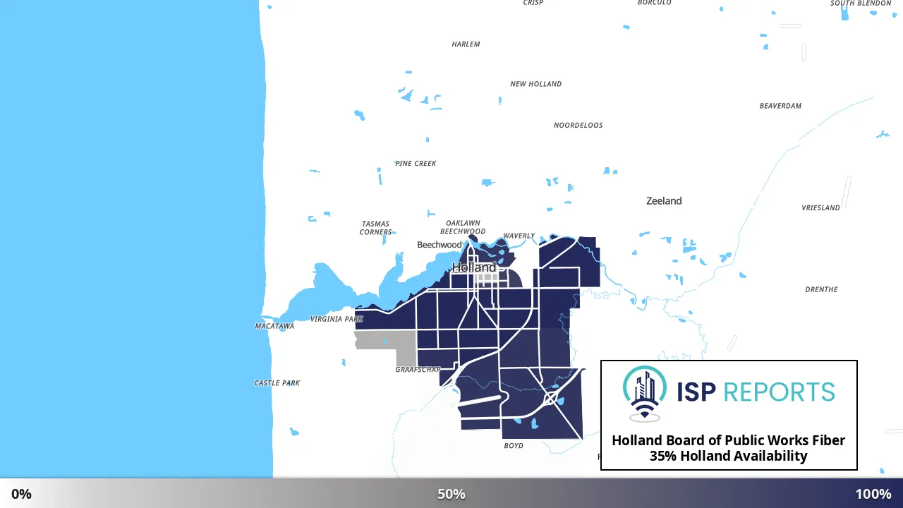 Holland, MI map of internet availability