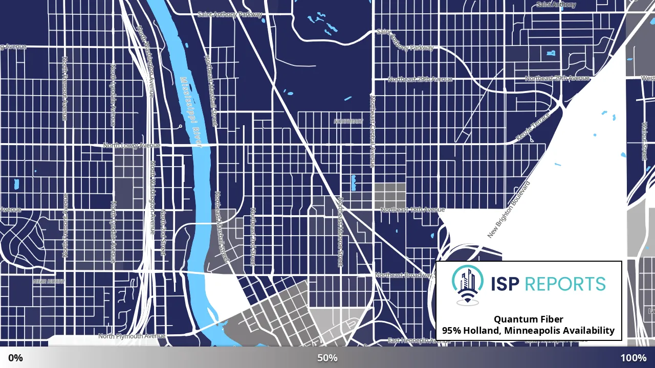 Holland, Minneapolis, MN map of internet availability