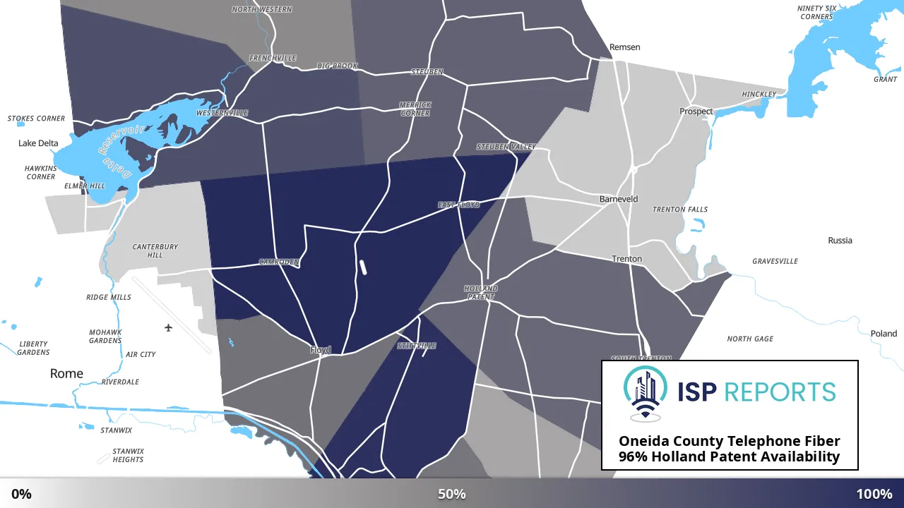 Holland Patent, NY map of internet availability
