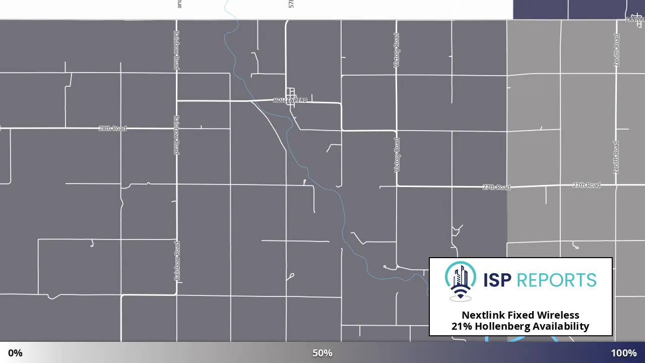 Hollenberg, KS map of internet availability