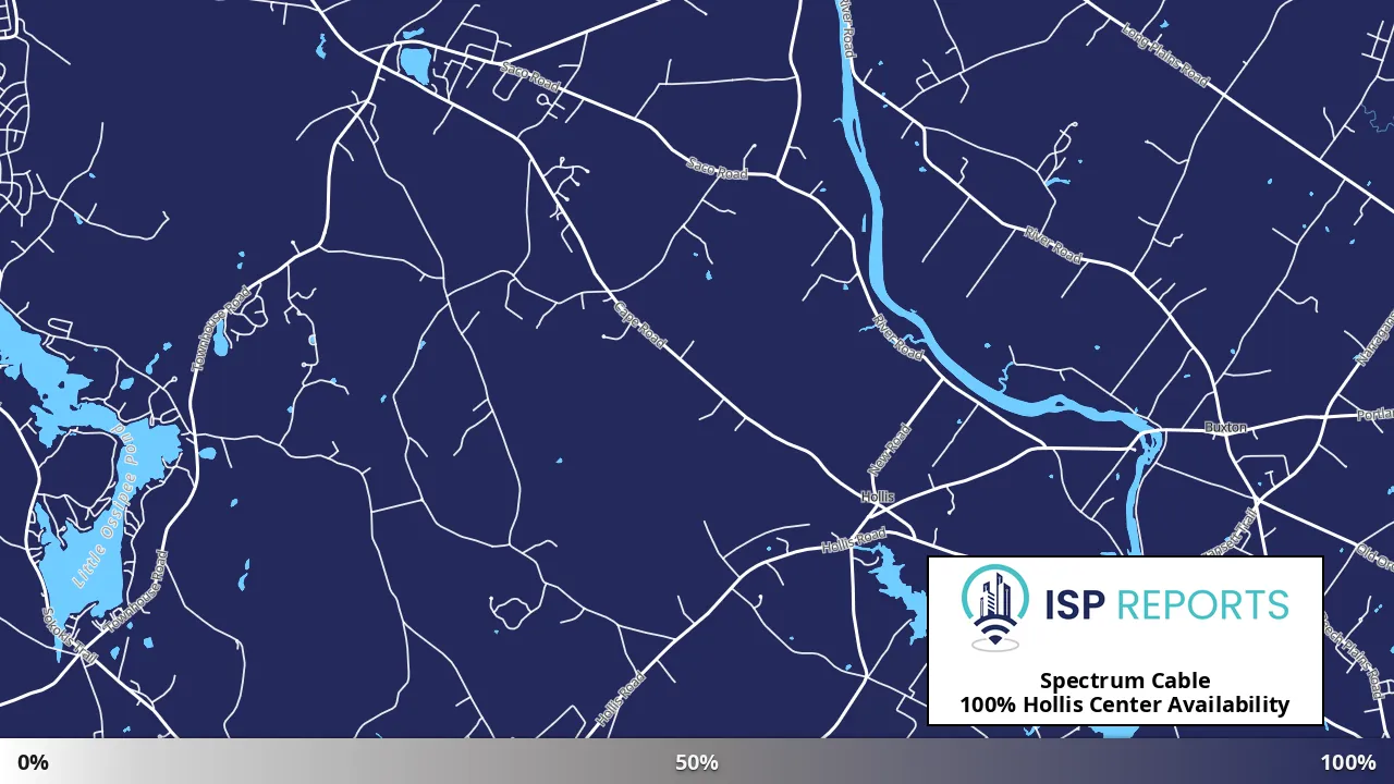 Hollis Center, ME map of internet availability