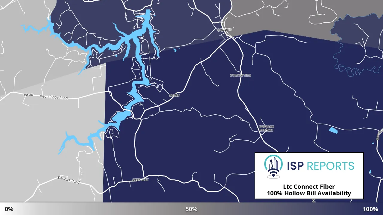 Hollow Bill, KY map of internet availability