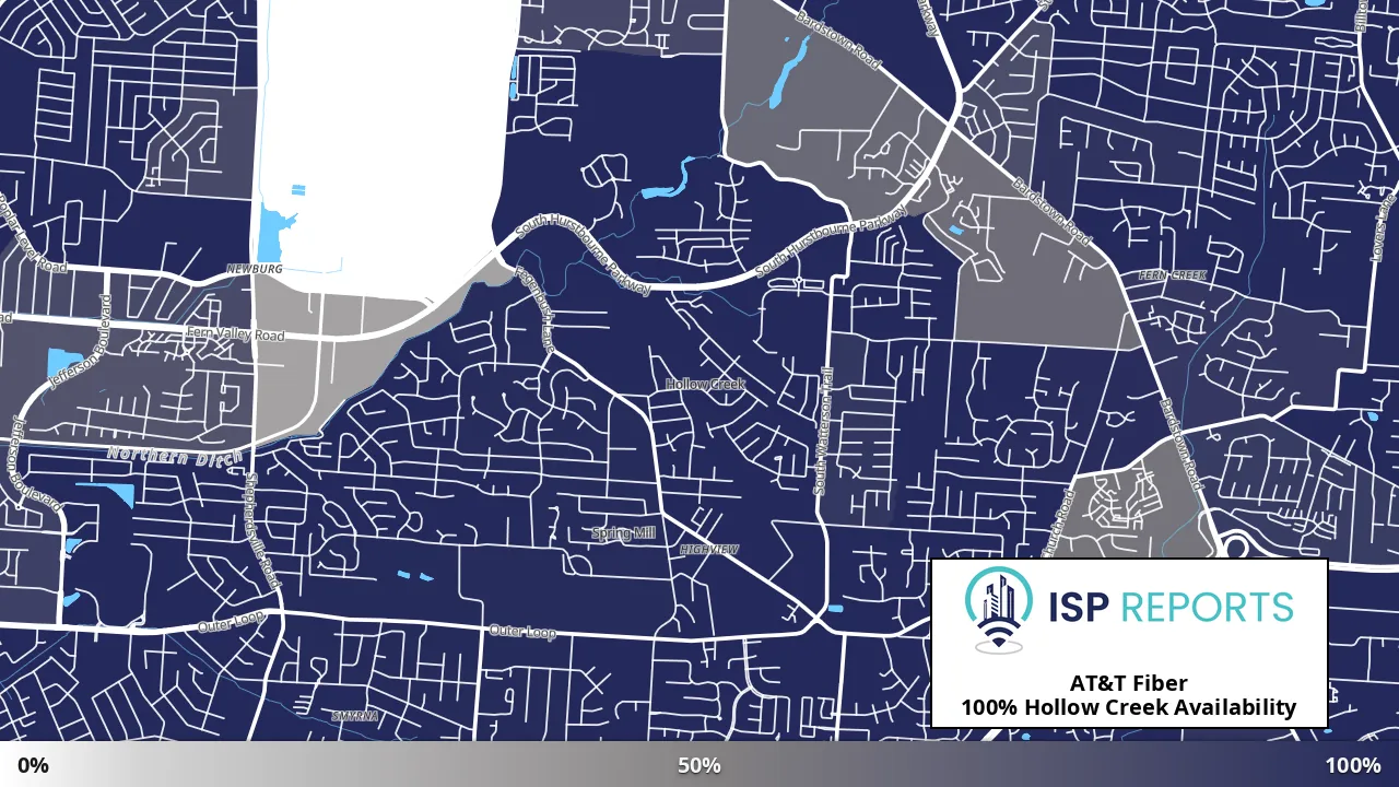 Hollow Creek, KY map of internet availability