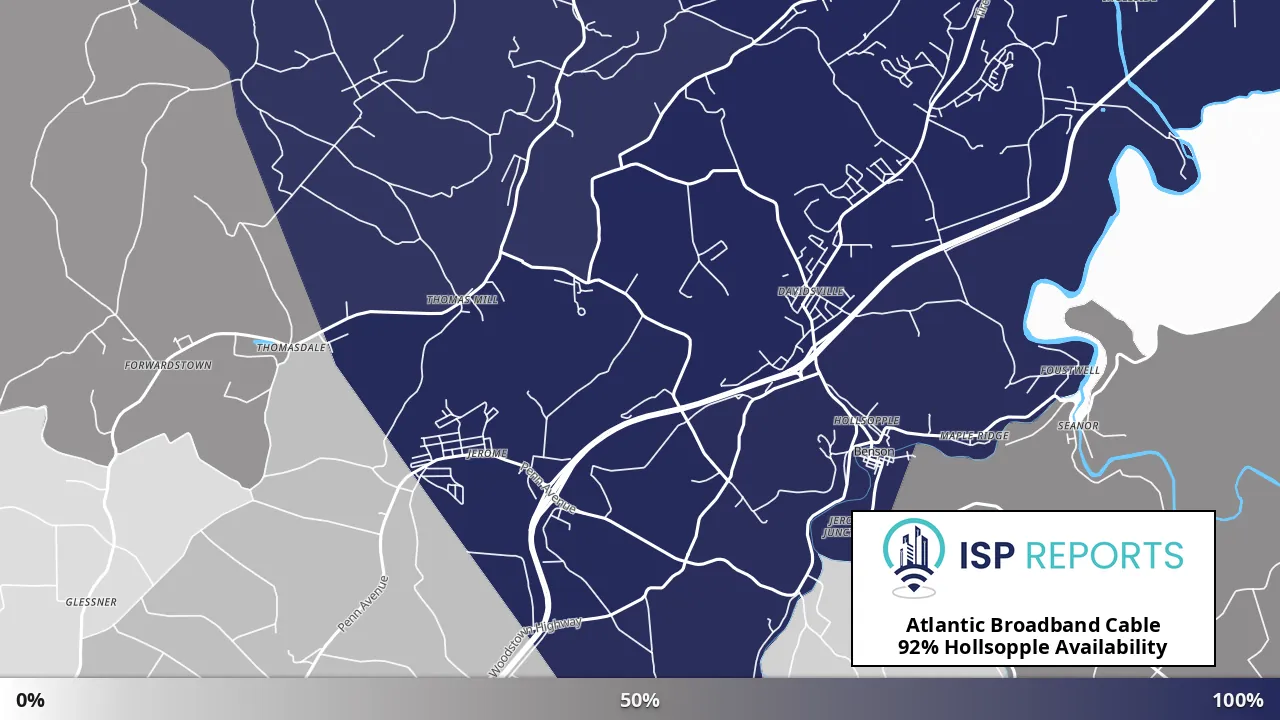Hollsopple, PA map of internet availability