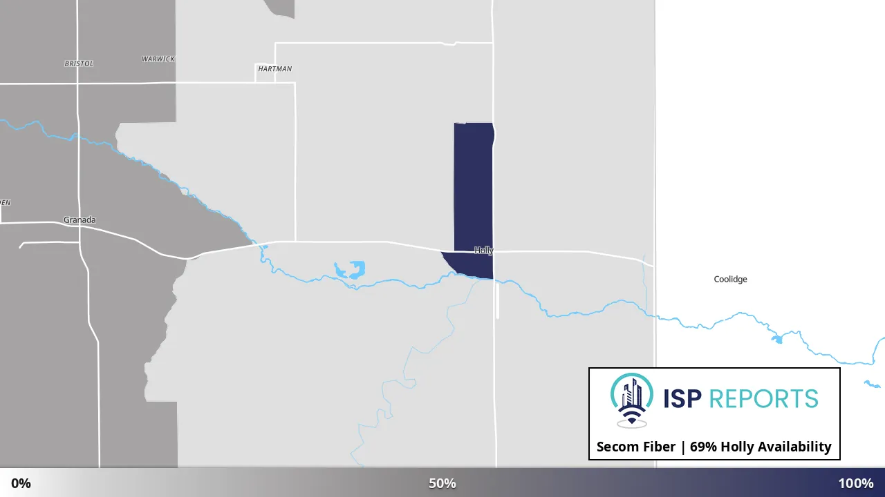 Holly, CO map of internet availability