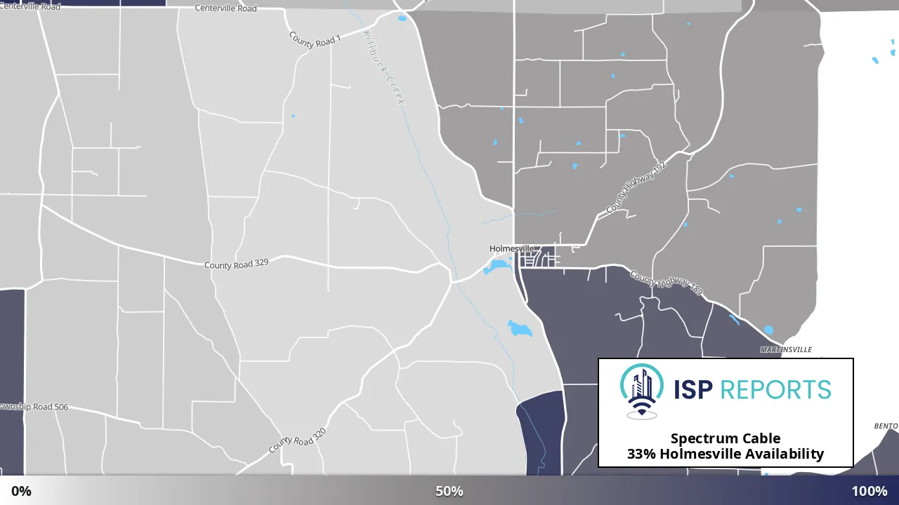 Holmesville, OH map of internet availability