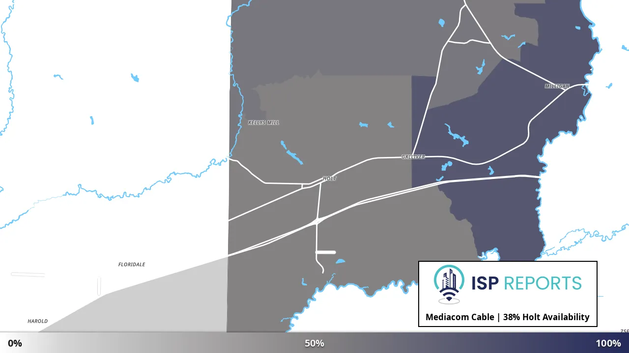 Holt, FL map of internet availability