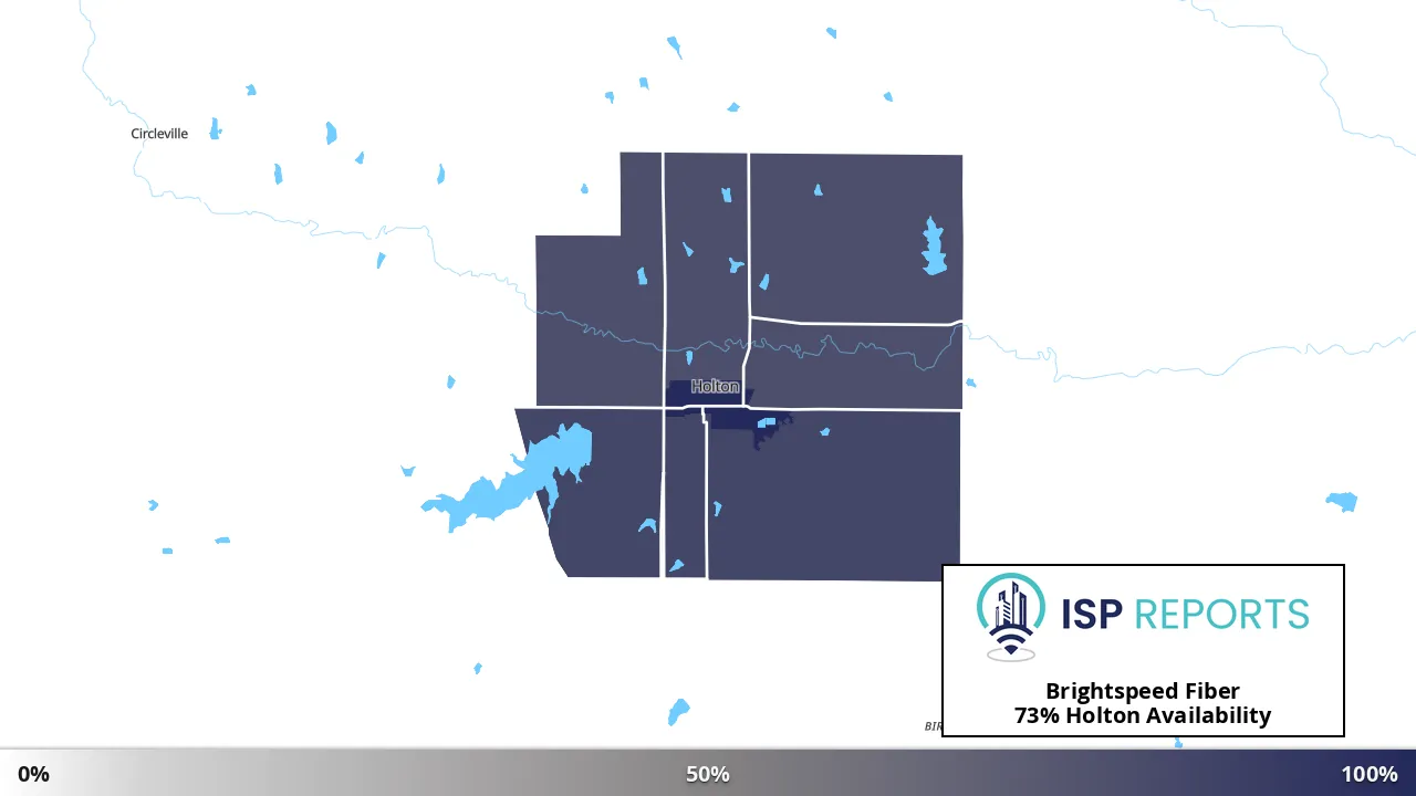 Holton, KS map of internet availability