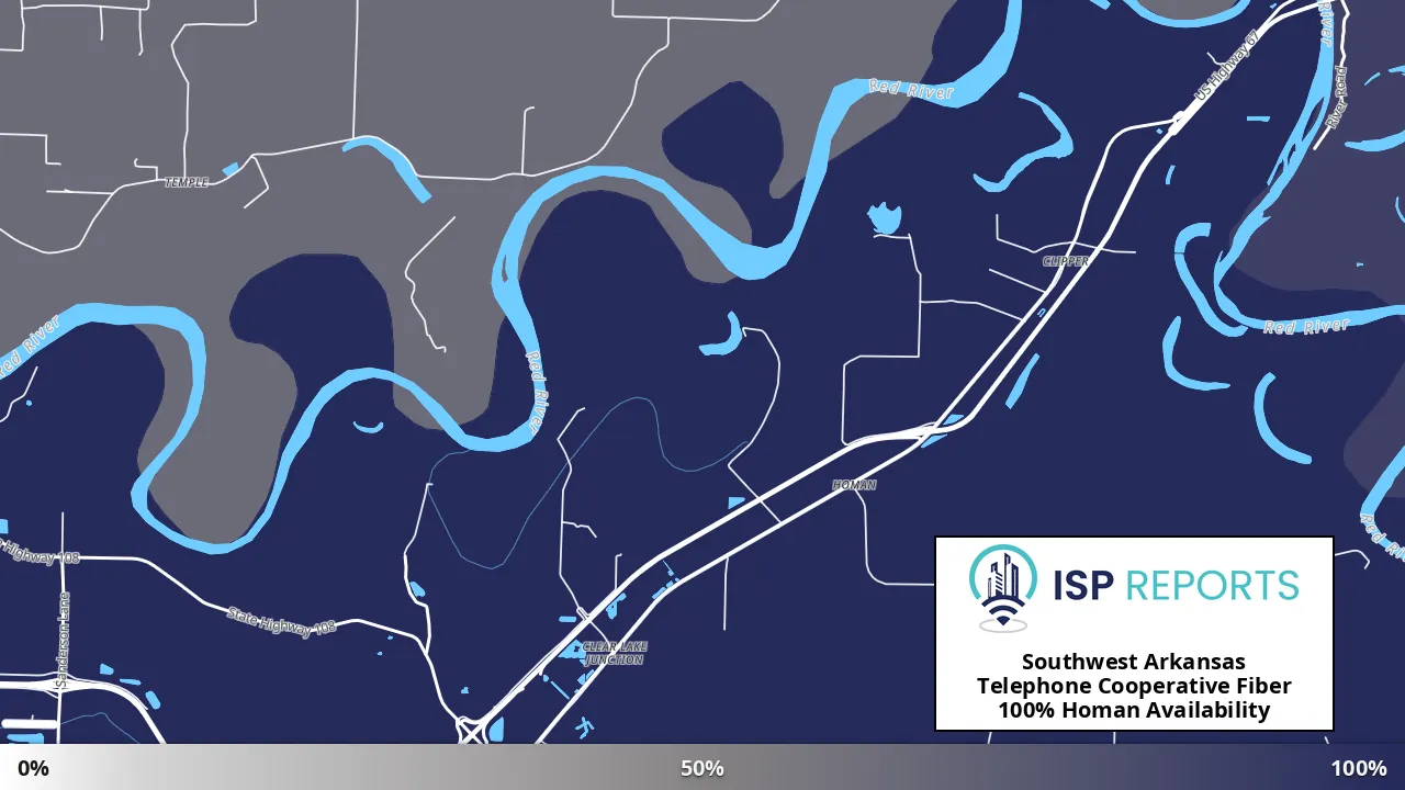 Homan, AR map of internet availability