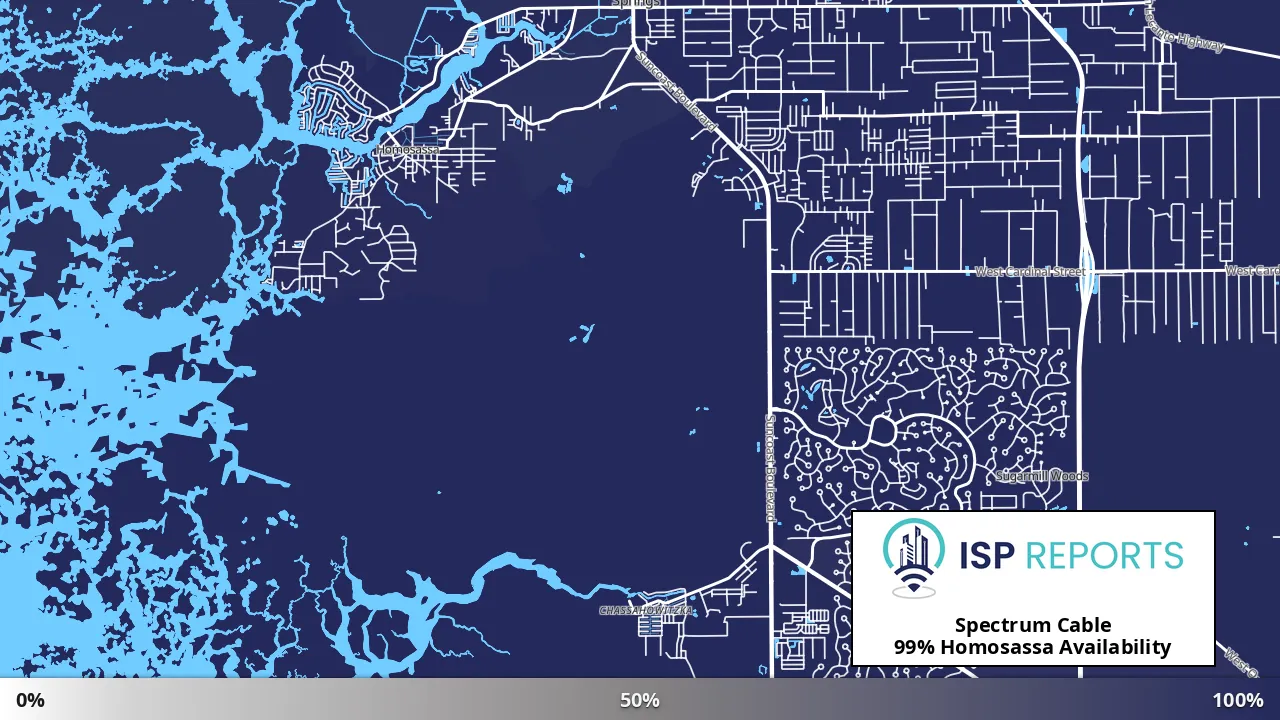 Homosassa, FL map of internet availability