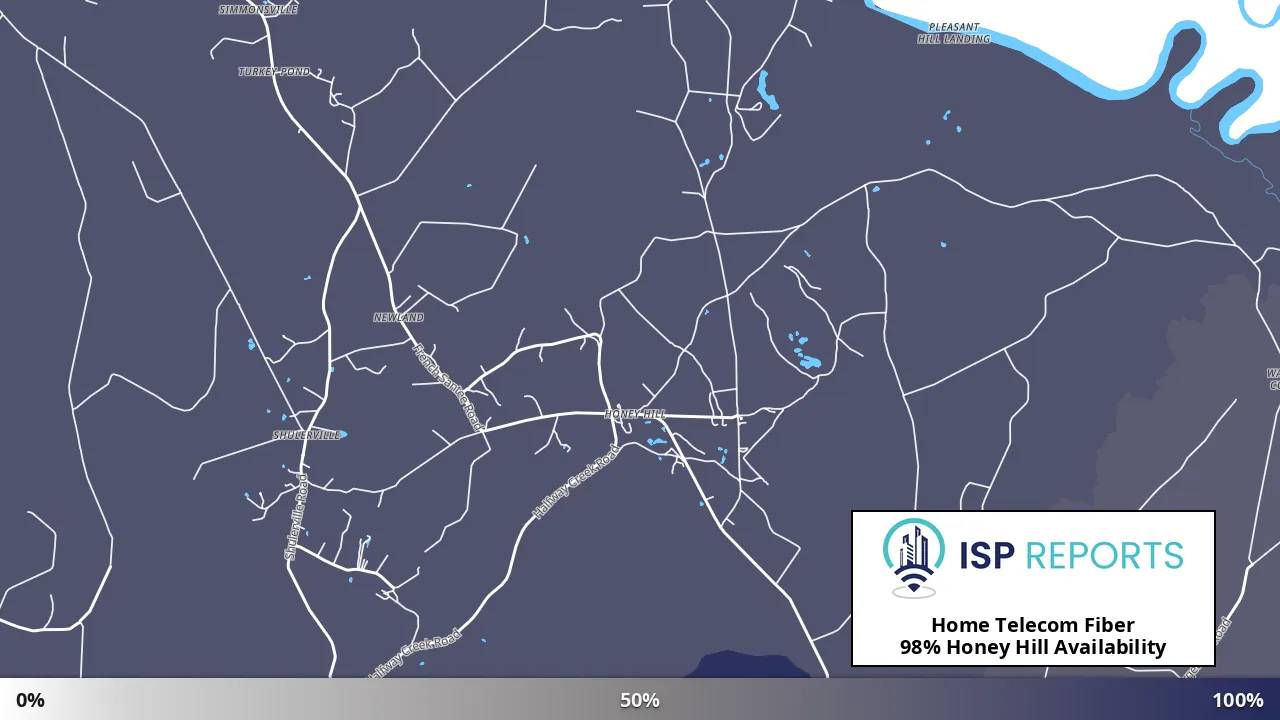 Honey Hill, SC map of internet availability