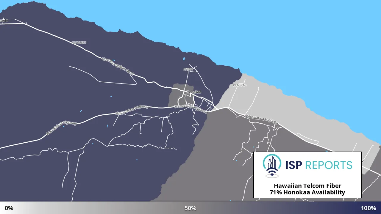 Honokaa, HI map of internet availability