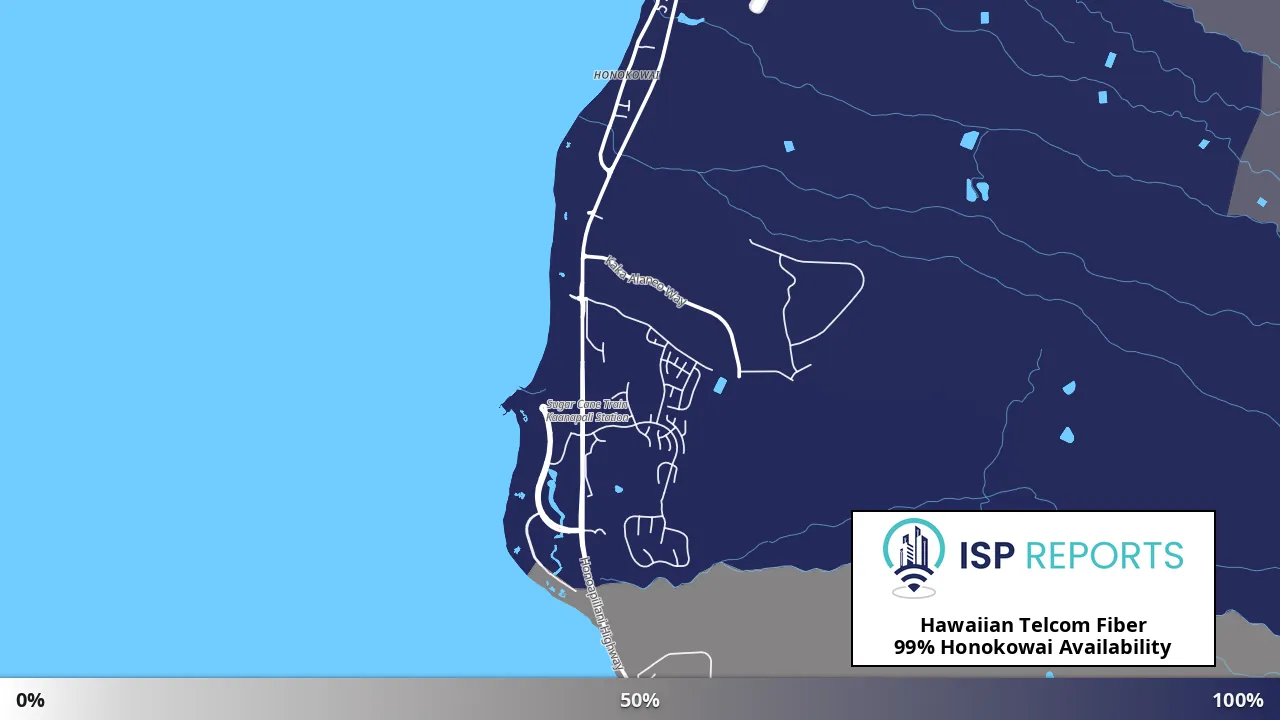 Honokowai, HI map of internet availability