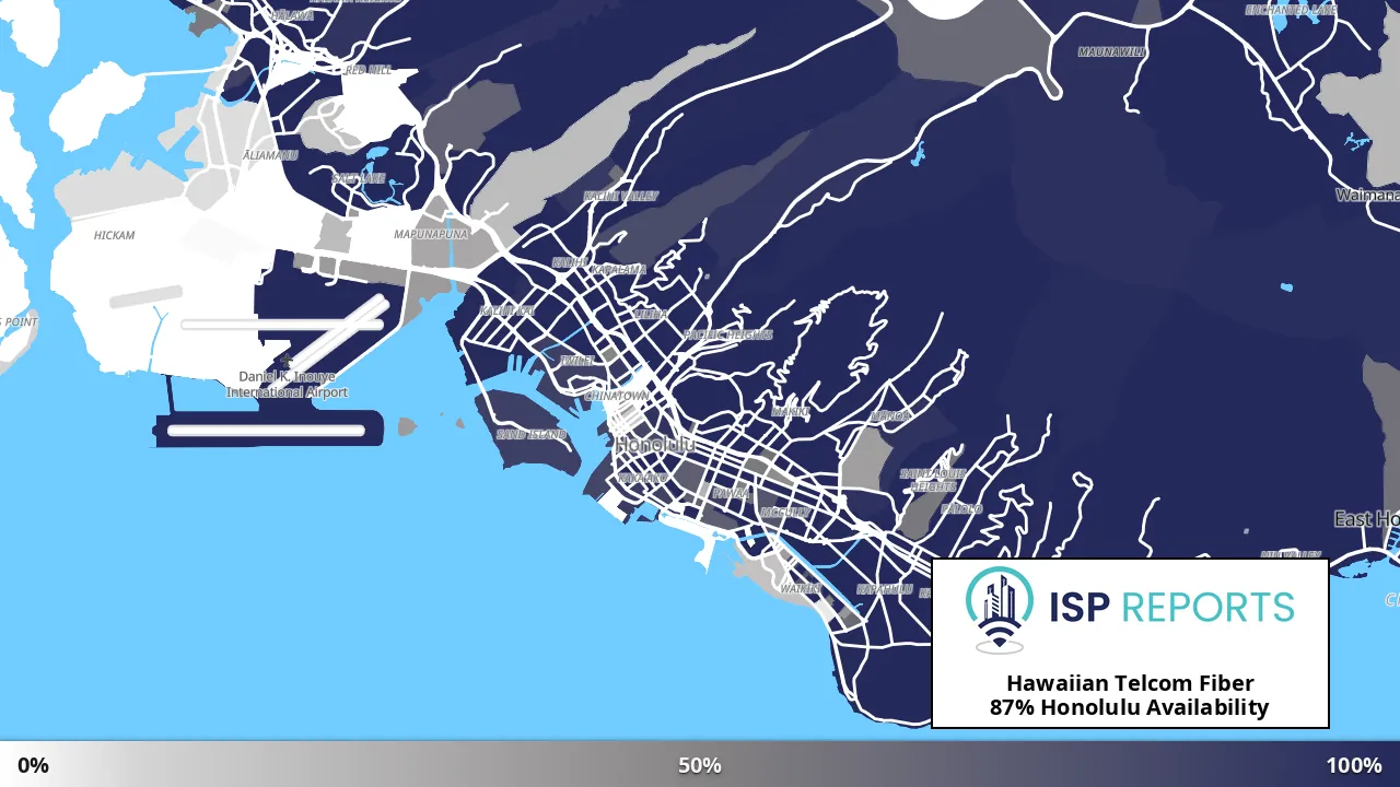 Honolulu, HI map of internet availability