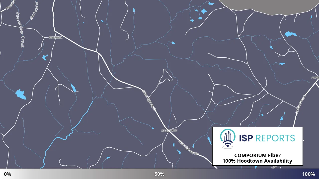 Hoodtown, SC map of internet availability
